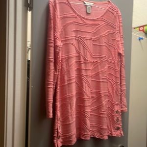 Woman dress shirt coral color size small.  Brand Multiples like new never worn